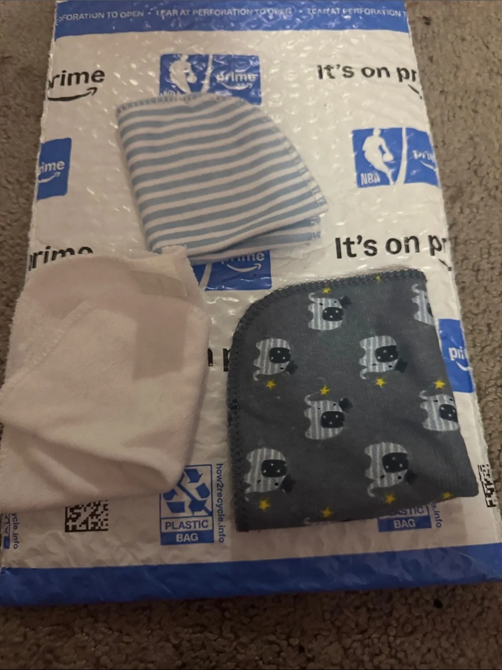 Baby Washcloths Set - Blue, White, Gray